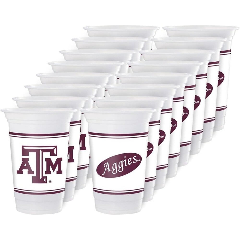 Texas A&M Aggies 16oz Plastic Cups 16-Pack Tableware Party Supplies Sports NEW